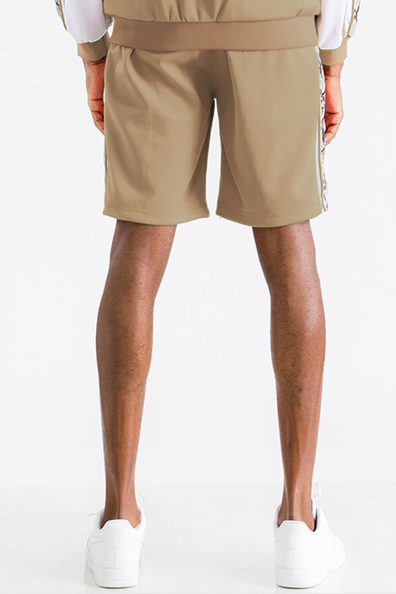 Snake Strip Shorts with Zippered Pockets