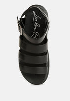 Belcher Faux Leather Gladiator Sandals