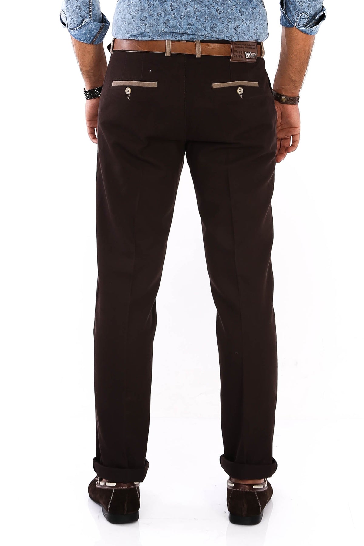 Belt Coloured Brown Pants – side view