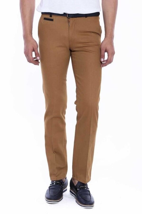 Belt Coloured Tan Pants – side view