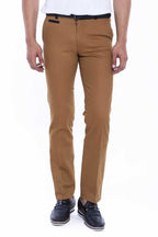 Belt Coloured Tan Pants – full look view