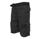 Belted summer shorts for men by VacationGrabs in dark gray with cargo pockets and adjustable belt