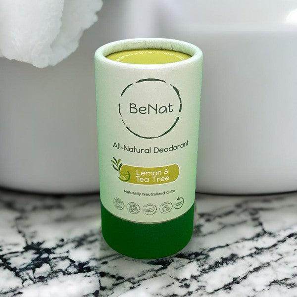 BeNat All Natural Deodorant in Lemon and Tea Tree scent for fresh and natural odor protection