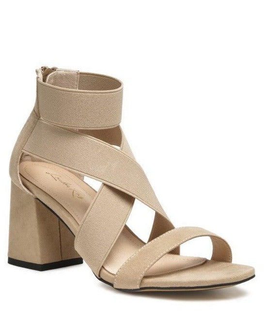 Women's Shoes - Heels Benicia Elastic Strappy Block Heel Sandals