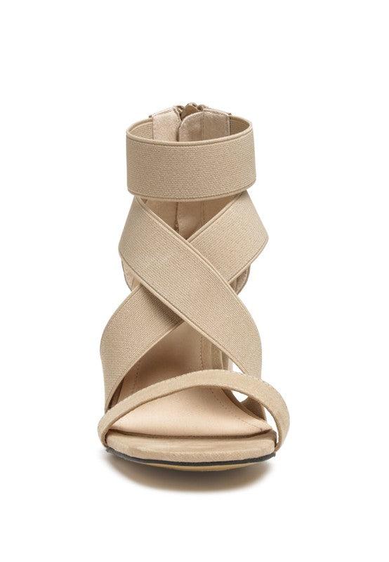 Women's Shoes - Heels Benicia Elastic Strappy Block Heel Sandals