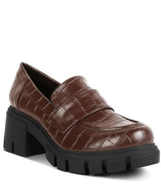 Women's Shoes - Flats Benz Chunky Block Heel Loafers