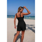 Black beugel bikini set, stylish design for beach outings