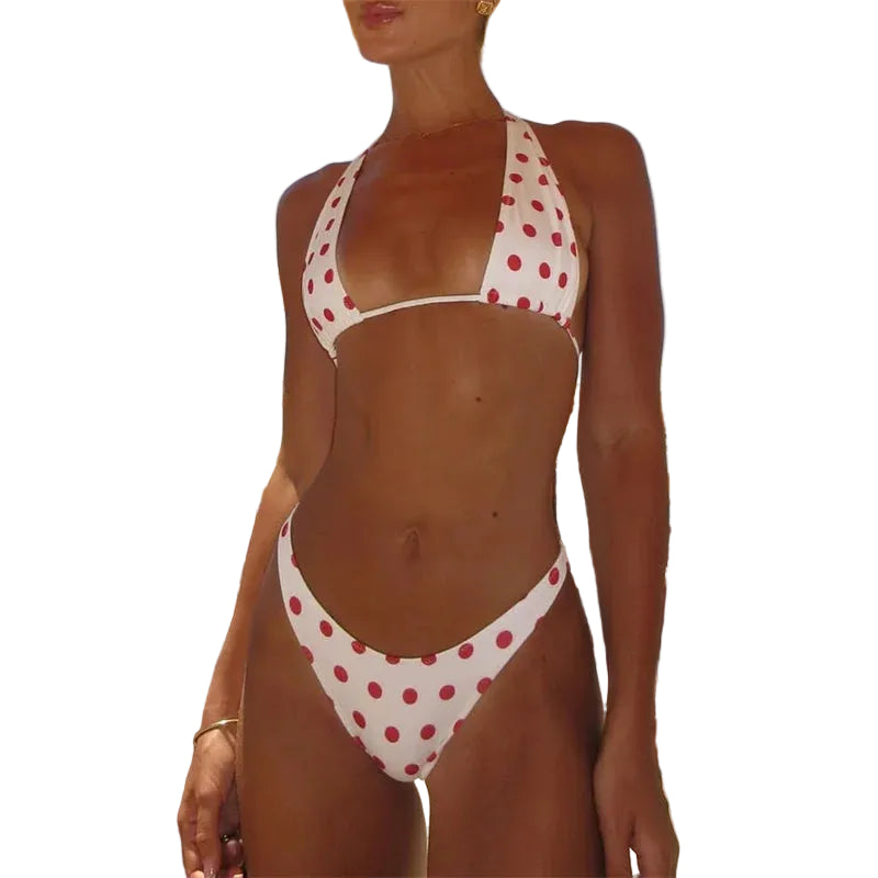 Women's polka dot beugel bikini set, perfect for beach outings