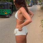 White beugel bikini set, stylish and perfect for beach outings