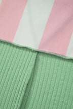 Stripe Exposed Seam Ribbed Patchwork Oversized Tee
