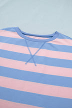 Stripe Dolman Tee & Drawstring Skort Athletic Set