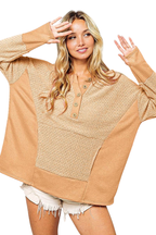 BiBi Thumb Opening Long Sleeve Top with Kangaroo Pocket