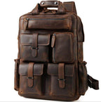 Big outdoor leather backpack from VacationGrabs with multiple pockets for ample storage