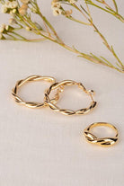 Women's Jewelry - Sets Big sized ripple ring and earring set