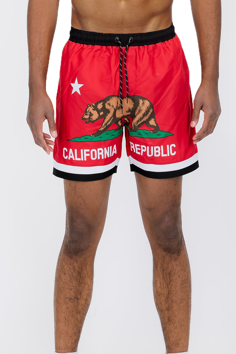 Cali Rep Print Swim Shorts – 5.5" Inseam