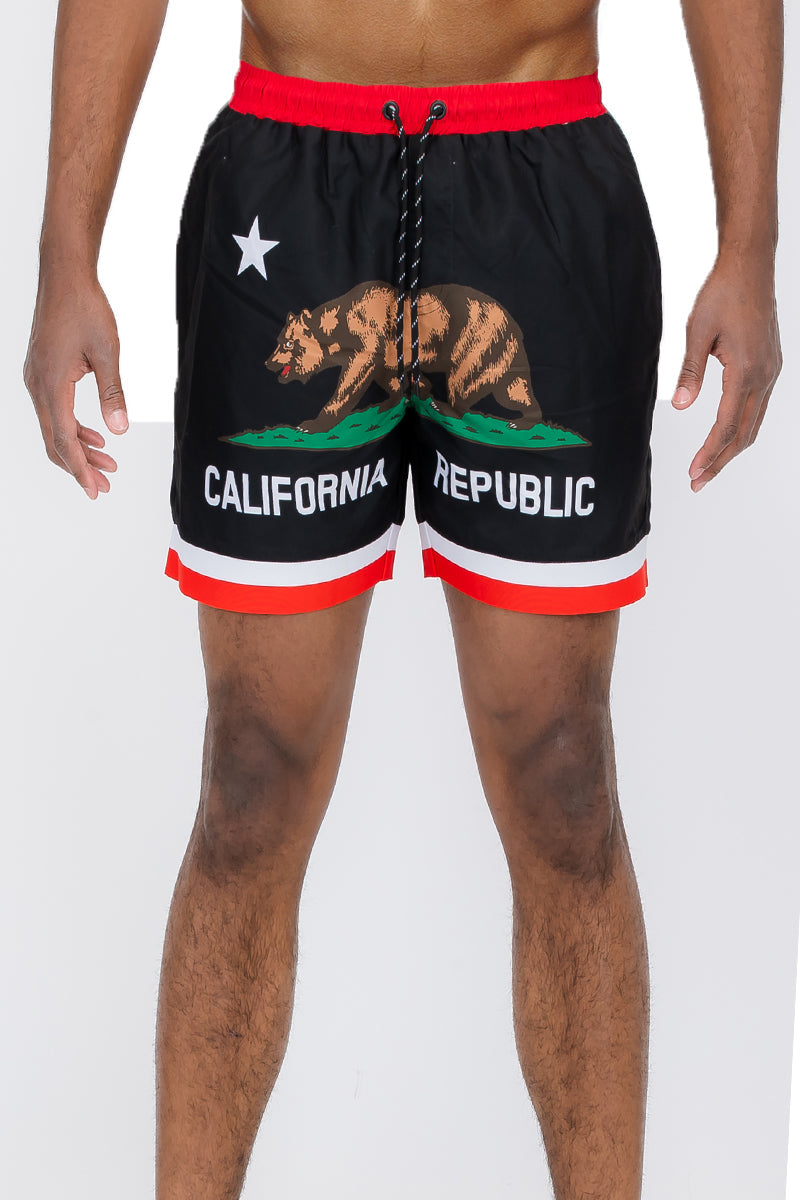 Cali Rep Print Swim Shorts – 5.5" Inseam