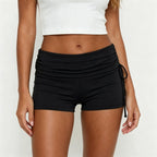 Black biker short shorts for women, perfect for casual outings