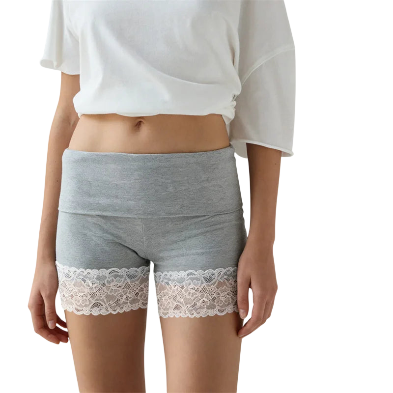 Comfortable Biker Short Shorts with Lace Trim for Women