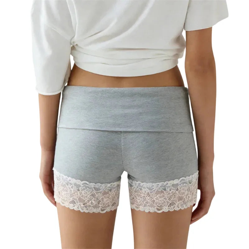 Comfortable Biker Short Shorts with Lace Trim for Women