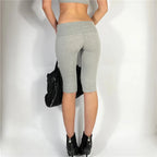 Women's gray biker short shorts, soft material for active wear