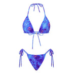 women's blue floral bikini set, perfect for beach days