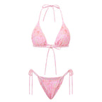 Women's pink tie-dye bikini set, perfect for beach vacations