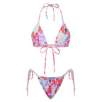 Women's colorful bikini set in floral print, perfect for beach outings