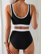 Black high waist bikini set for stylish beachwear