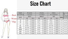 Size chart for women's high waist bikini set with measurements