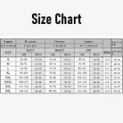 Size chart for high waist bikini set with various measurements