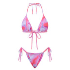 Women's colorful bikini set, tie-dye design, beachwear