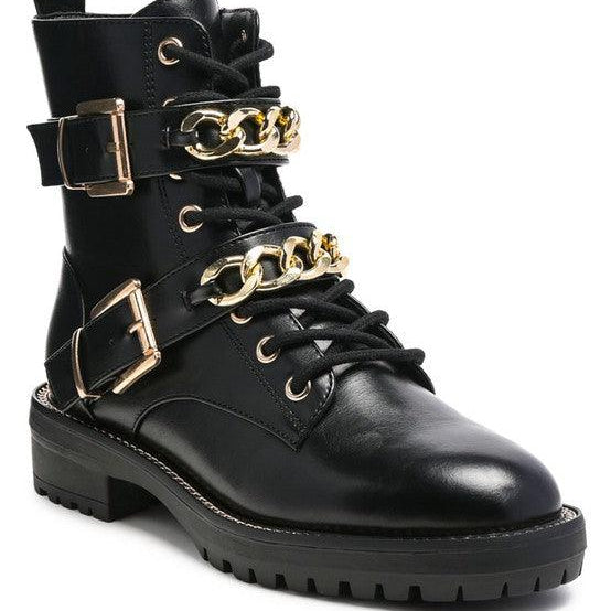 Women's Shoes - Boots Billy Atta Girl Metal Chain Detail Bike Boot