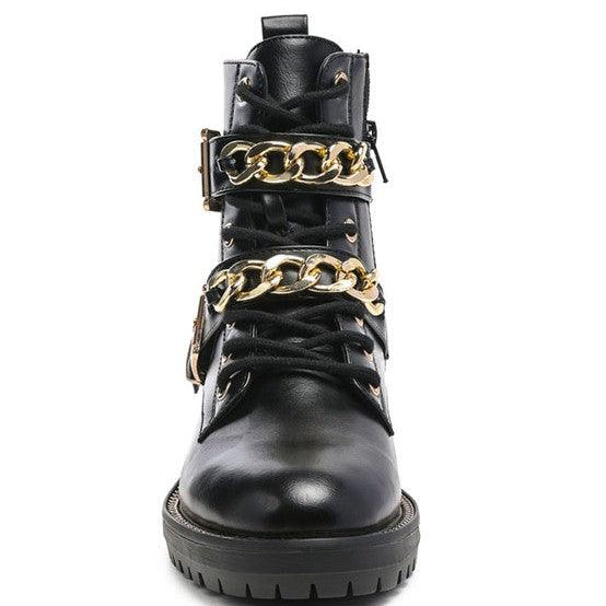 Women's Shoes - Boots Billy Atta Girl Metal Chain Detail Bike Boot