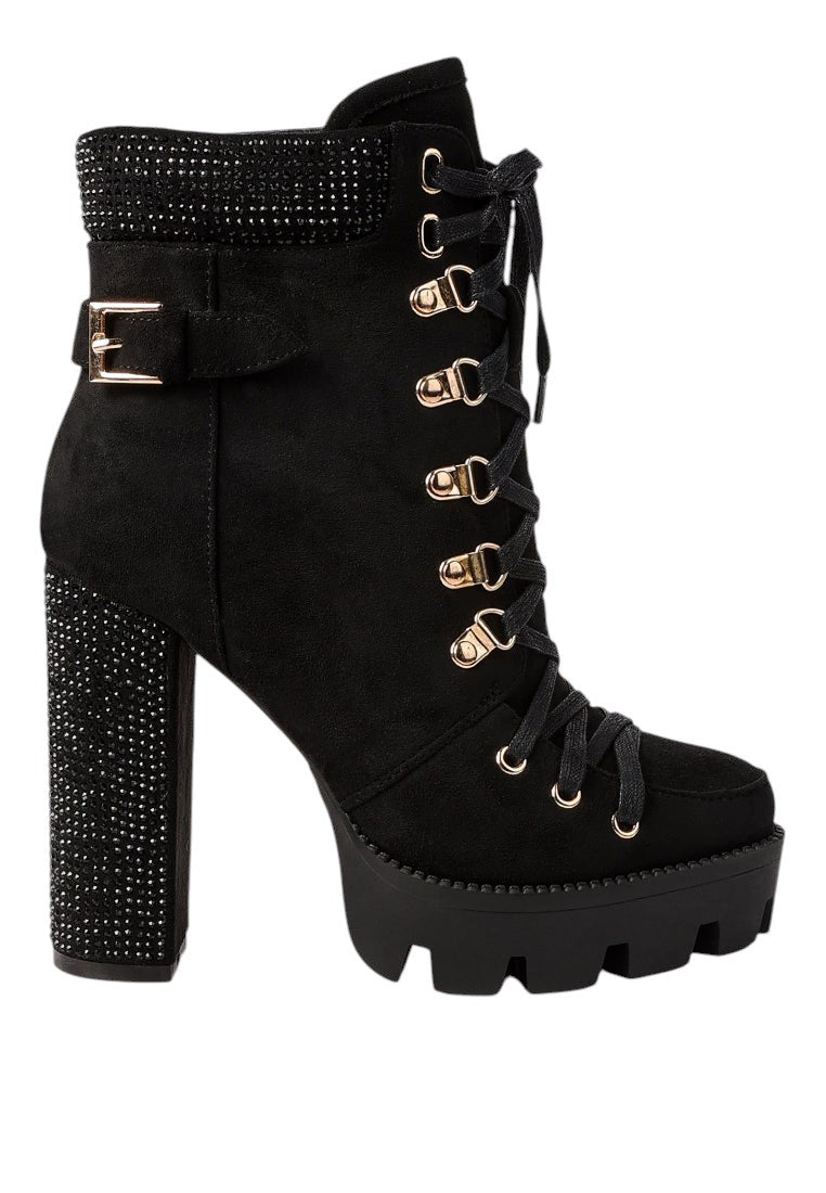 Bottines à talons blocs en bouleau