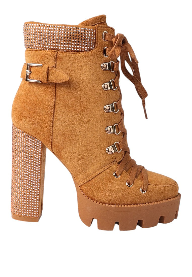 Bottines à talons blocs en bouleau