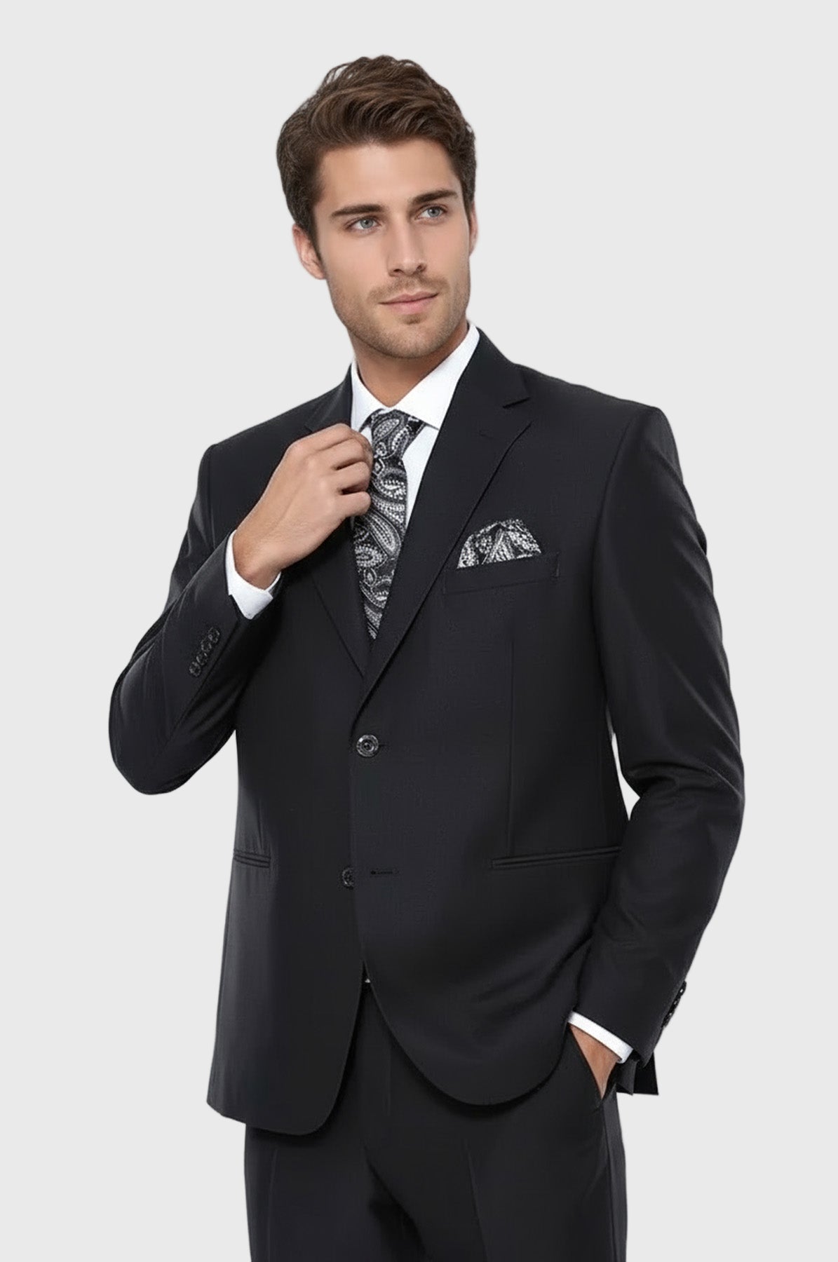 Black 4 Drop Regular Suit by Wessi – front view