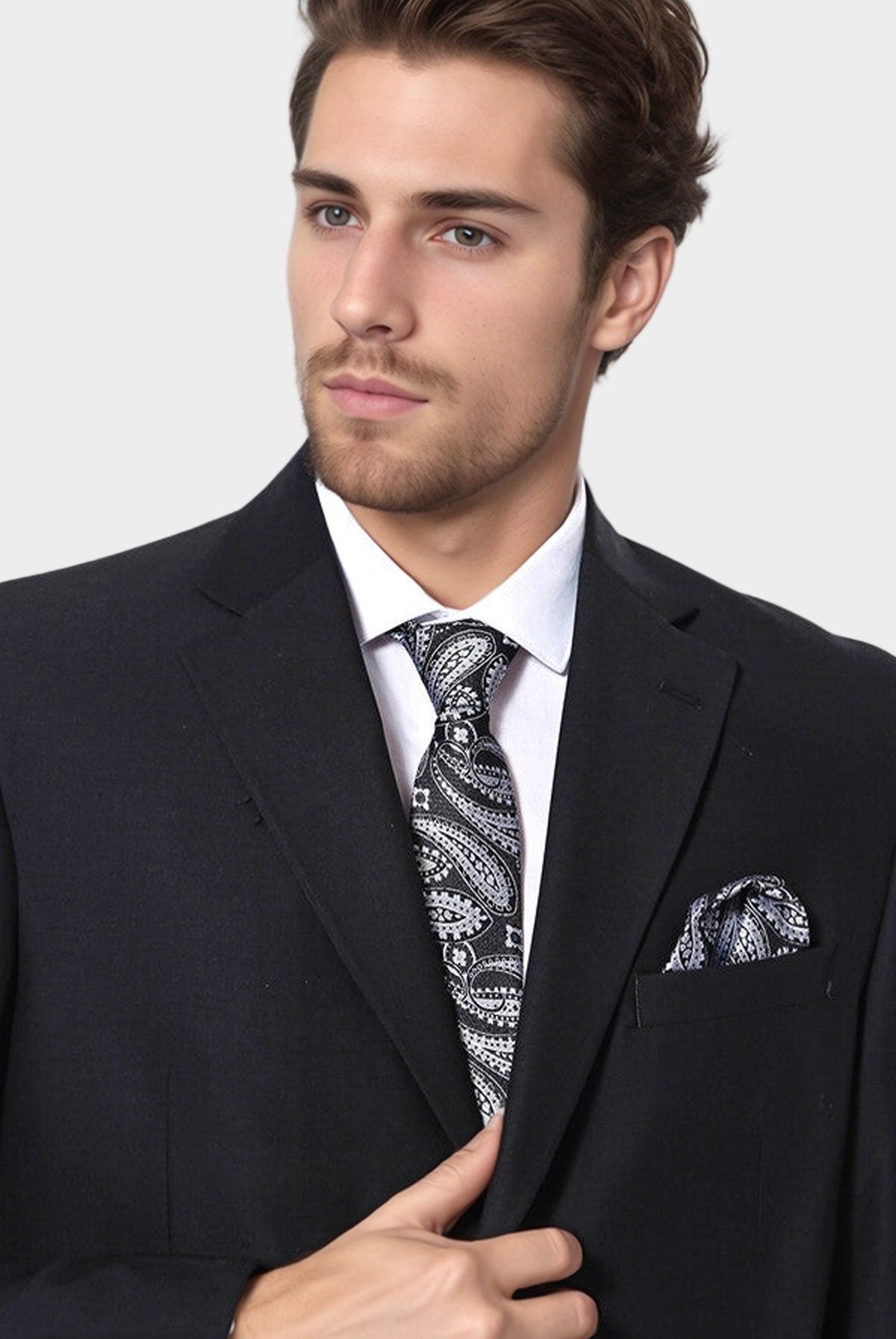 Black 4 Drop Regular Suit by Wessi – detail view