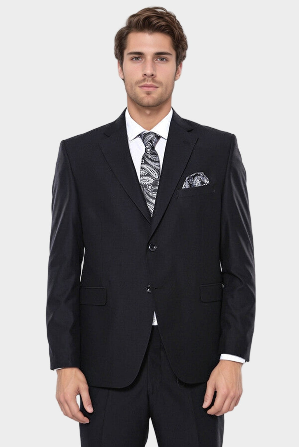 Black 4 Drop Regular Suit by Wessi – styled view