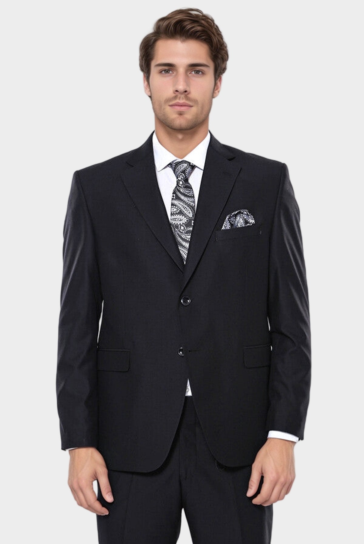 Black 4 Drop Regular Suit by Wessi – styled view