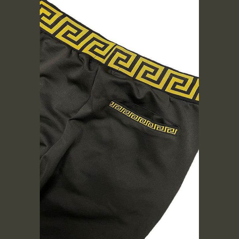 Black And Gold Detail Track Pants - VacationGrabs
