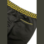 Black And Gold Detail Track Pants - VacationGrabs