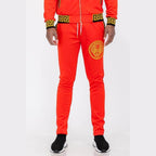 Black And Gold Detail Track Pants - VacationGrabs