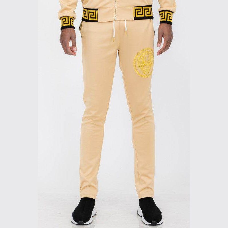Black And Gold Detail Track Pants - VacationGrabs
