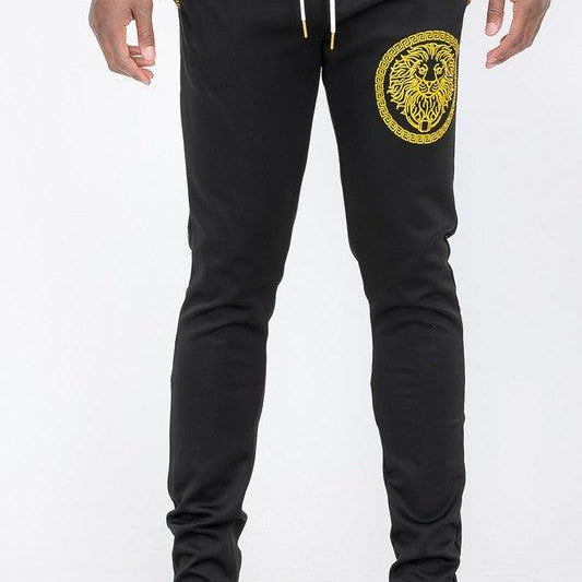 Men's Pants - Joggers Black And Gold Detail Track Pants
