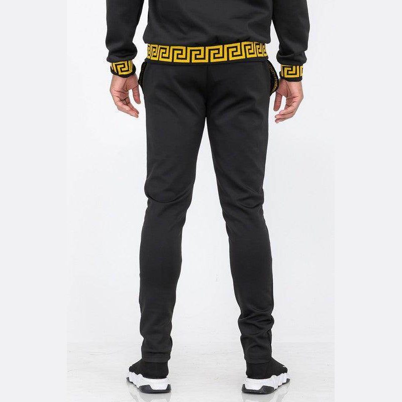Black And Gold Detail Track Pants - VacationGrabs