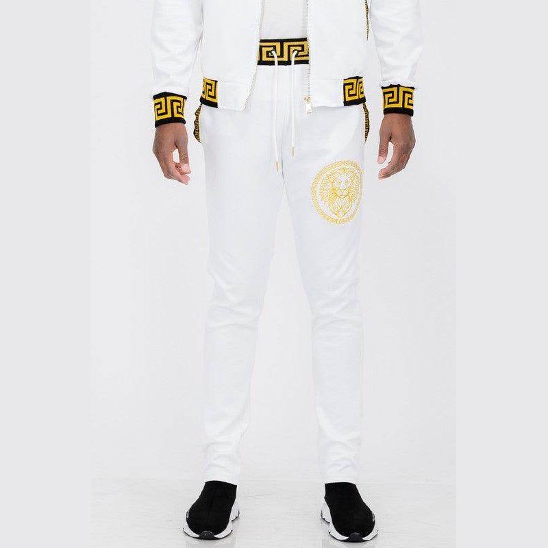 Black And Gold Detail Track Pants - VacationGrabs