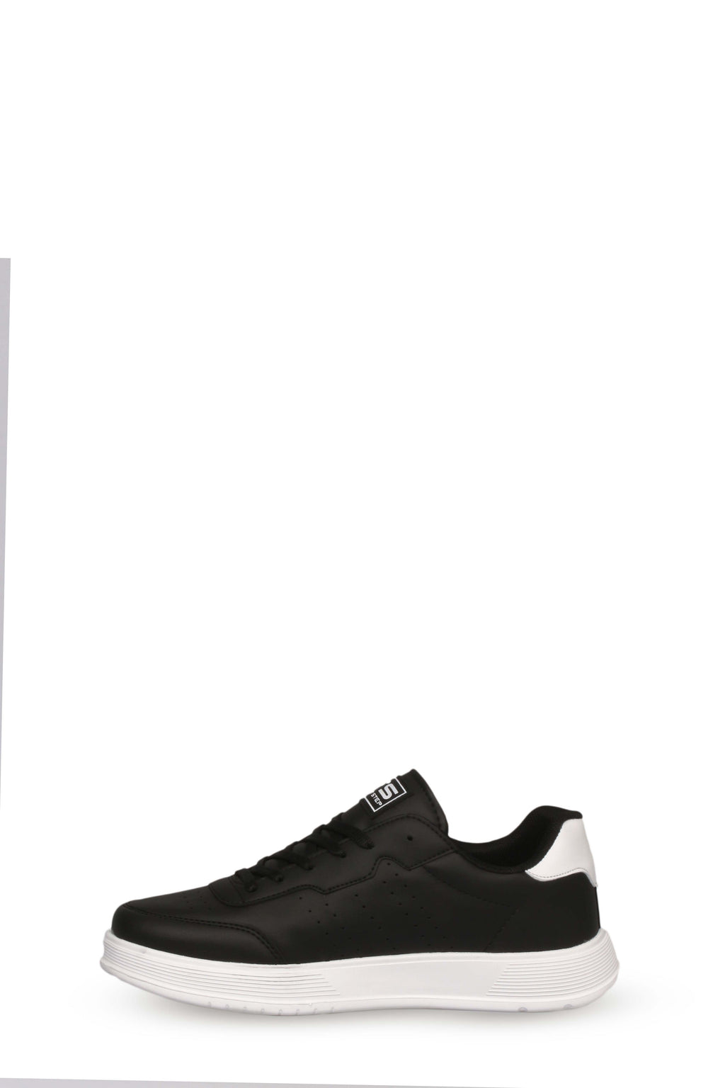 Black and White Contrast-Sole Walking Sneakers for Men – detail view