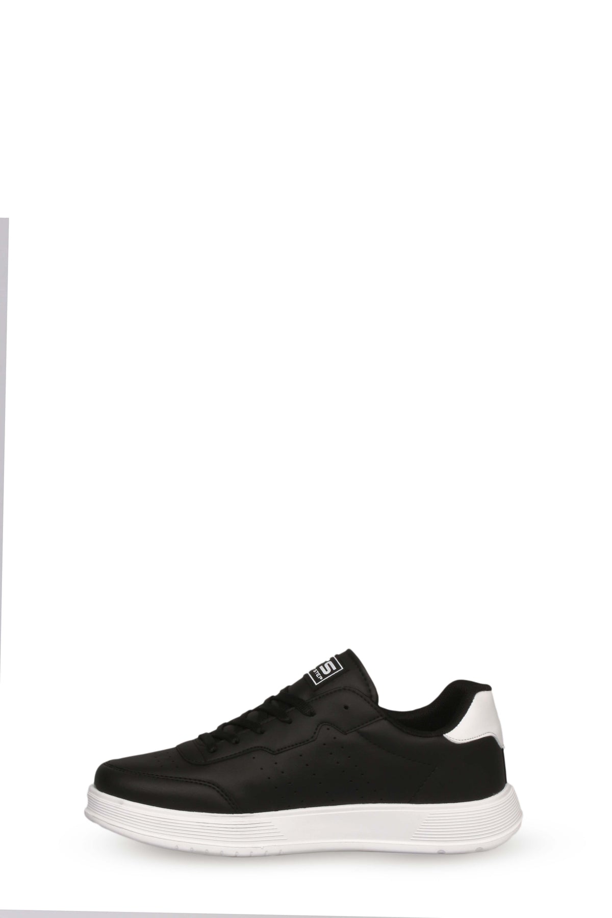 Black and White Contrast-Sole Walking Sneakers for Men – detail view