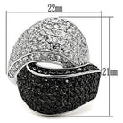 Black and white crystal statement ring featuring a stylish design with shimmering crystals