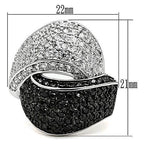 Black and white crystal statement ring featuring a stylish design with shimmering crystals